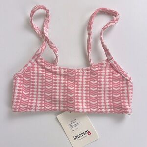 Lemlem | Geometric Print Lola Bikini Top Light Pink | Girls 6 Yrs